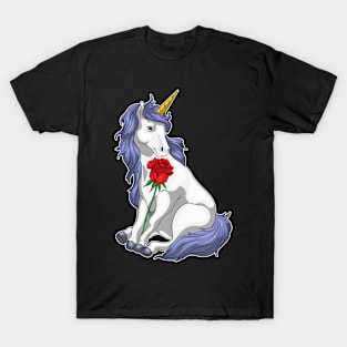 Unicorn Rose Flower T-Shirt